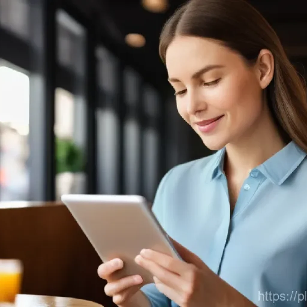 UX 라이팅과 사용자 연구의 통합 - **Prompt:** "A young professional woman, early 30s, with a friendly and confident expression, is usi...