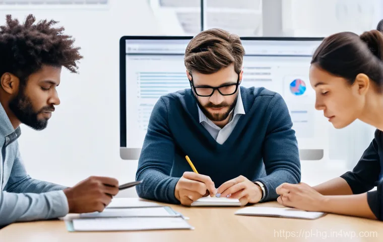 UX 라이팅과 사용자 연구의 통합 - **Prompt:** "A young professional woman, early 30s, with a friendly and confident expression, is usi...