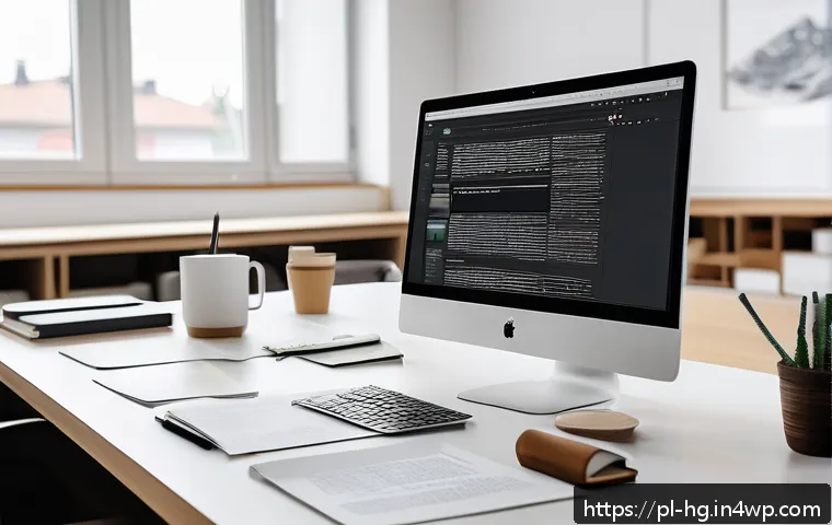 UX 라이팅의 사례  성공적인 웹사이트 분석 - A modern Polish office workspace scene focused on a UX writer at work, featuring a desktop computer ...