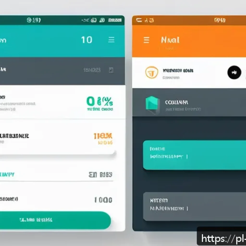 UX 라이팅에서의 색상과 디자인 요소의 역할 - A sleek digital user interface dashboard for a Polish financial app, featuring a calming color palet...