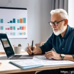 UX 라이팅을 위한 스크립트 작성 가이드 - A cozy modern workspace scene showing a UX writer at a desk with a laptop, surrounded by notes, user...